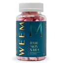 WEEM Hair Skin and Nails Gummies - Supporta i capelli sani - Vitamine vegane biotina per le donne e gli uomini supporta la crescita dei capelli più veloce, unghie più forti, pelle sana, resistenza extra (1)