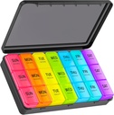 Large Pill Organizer 3 volte al giorno, settimanale Pill Box 7 giorno con Black Outer Case for Privacy Protection & Light Proof, User-Friendly & Portable Pill Case for Vitamins, Fish Oils, Supplementi