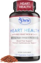 Pure per natura rosso lievito di riso con CoQ10 supplemento per gli uomini e le donne, 200 mg Vegan Omega 3 per porzione, senza glutine non OGM, 120 capsule