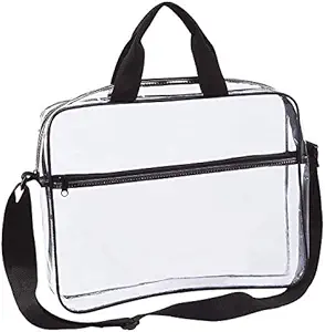 Portafoglio trasparente Borsa messenger con maniglie di lavoro Portadocumenti contenitore trasparente Travel File Organizer con tasca anteriore cerniera e penna sul lato