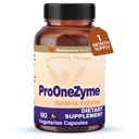 Integratori di enzimi digestivi di ProOneZyme - Enzimi proteolitici sistemici per la digestione, salute del fegato, sollievo dal gas & Bloating - Contiene Bromelain, Nattokinase, Protease & More - 90 capsule