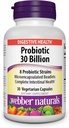 Probiotici naturali, alta potenza, 30 miliardi di CFU, per gli uomini, le donne e gli adulti, stabile di scaffalature (non richiede refrigerazione), 8 strati probiotici, 30 capsule vegetariane, per la salute digestiva