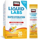 Fattore di Forza Liquid Labs Electrolytes Powder Packets—Mango Margarita—Energy Hydration Packets per rendere l'acqua elettrolita con 5 elettroliti essenziali, vitamine, minerali e antiossidanti, 20 Stick Packs