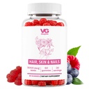 VITA GLOBE Hair, Skin & Nails + Collagen Gummies – 20mg con Vitamine A, C, D, E, B6 & Biotin | Beauty & Wellness Supplement per la crescita sana dei capelli, Radiant Skin & Strong Nails – 60 Count (Pack of 1)