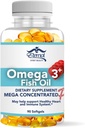 Eternal Spirit Beauty Omega-3 Fish Oil – Integratore EPA & DHA ad alta potenza per il cuore, il cervello e il supporto immunitario – Formula concentrata mega – 60 Softgels