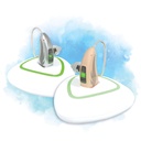 [Crystal Clear] Apparecchi acustici ricaricabili per anziani con cancellazione del rumore, ricevitore invisibile in canal Hearing Loss, amplificatore audio personale | EarCentric-RIE400-Pair [Beige]