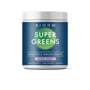 BIOHM Super Greens, Polvere Superfood Verde (8.5 Oz, 30 Serve) Antiossidante Veggie Powder & Smoothie Mix, 34 Superfoods & Spirulina, Enzimi Digestivi, Prebiotici e Probiotici, Aroma misto di bacche