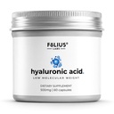 Acido ialuronico ad altissima purezza 500mg - 95% Ialuronato di sodio - Altamente purificato e Biodisponibile - Basso Peso molecolare - Non OGM Fermentato - 60 capsule