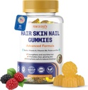 Pelle Premium per Capelli e Unghie Gummies – 5000 Mcg Biotin Vitamine Vegan per Uomo e Donne – Promuove la crescita sana dei capelli, Unghie forti, Pelle Radiante – 10X Extra Strength - Blueberry Flavour