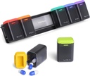 Organizzatore di pillole settimanali magnetico, rimovibile scatola di pillola 7 giorno 1 volta al giorno, grande caso di pillola di viaggio, settimana una volta Dispenser di farmaci giornalieri, contenitore di medicina per supplemento, vitamina, nero