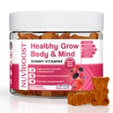 Gummies di crescita sana di crescita Ricco di calcio, Vitamine C, D3, K2, L-Arginina, Ashwagandha e altri, Boost Bone Salute e Immunità, Multivitamina, per bambini 5+, adolescenti e adulti.
