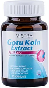 Vistra Gotu Kola Extract Plus Integratore alimentare di zinco Prodotto 30 capsule per il trattamento dell'acne