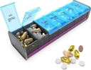 Extra Large Pill Organizer- XXL Pill Box 7 giorno - Organizzatore settimanale di pillole con AM PM Large Compartments Big Pill Case for Supplements Jumbo Pill Holder for Vitamins Huge Medicine Organizer 2 volte al giorno