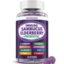 Sostegno immunitario, Supporto giornaliero per bambini e adulti*, con Sambucus Elderberry, Zinc, Vitamina C, D3, B6, B12, Plus - Integratore alimentare - 70 Count