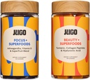 JUGO Beauty + Focus Gummies Bundle – Ashwagandha, Collagen & Biotin – Supporta Focus, Stress Relief, Hair, Skin & Nails – Basato su piante, Senza glutine