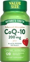 Verità della natura CoQ10 200mg | 120 Softgels | Alto assorbimento | Non-GMO & Gluten Free Coenzyme Supplement | con Estratto di pepe nero