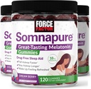 Fattore di Forza Somnapure Gummies con Melatonina per adulti, Non-Habit-Forming supplemento di aiuto per il sonno profondo, rimanere Asleep più lungo, Sveglia rinfrescato, Dream Berry Flavor, 360 Gummies (Pack of 3)