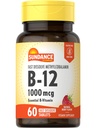 Vitamina di Sundance B12 1000 mcg | Compresse di dissolve rapida | Come Methylcobalamin | Vegetariano, Non OGM & Gluten