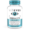 Viteyes Omega-3 TG supporta la salute degli occhi e del cuore, naturale Trigliceride Fish Oil Formula, chiaro, 60 conte