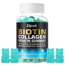 Biotin Collagen Gummies – La pelle dei capelli e le vitamine delle unghie per le donne e gli uomini – La crescita dei capelli Vitamine: B1, B2, B3, B6, B7, Collagen, Keratin, Vitamina A & D – Supplemento alla crescita dei capelli – 60 Orsi della pancia