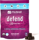 Mushie 100% Organic 5 Super Mushroom Complex Gummies - 2000mg Reishi, Turchia Tail, Maitake, Chaga & Shiitake Blend - Gut Health & Immune Support with Vitamin D - Vegan, Gluten-Free - 60 Count