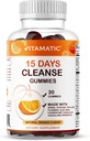 Vitamatic 15 giorni di pulizia Gummies, Senna, Cascara, Psyllium, Flaxseed, Aloe Vera, Licorice, MCT, Probiotici
