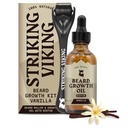 Striking Viking Beard Growth Oil - 2 fl oz, Confezione da 1, Vanilla - Olio di barba addensante con Jojoba & Argan Extracts - Promuove Facial Hair Growth & Targets Patchy Aree - Biotin Fortified