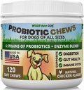 Probiotici per Cani - Salute Digestiva, Gut Flora, Supporto per Culo, Supporto per Sistema Immune - Integratore per Cuciture Morbide per Cani 120 ct, Made in USA