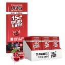 LPS Liquid Collagen & Whey Protein Supplement - Non OGM Drink, Sugar-Free - Promuove la pelle sana & capelli per gli uomini e le donne, Ciliegia, Single Serve (25 pacchetti)