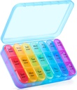 ASprink Pil Box 3 volte al giorno, organizzatore settimanale di pillole 3 volte al giorno - organizzatore quotidiano di medicina della scatola di pillole 7 giorni, grande caso di pillole, organizzatore di viaggio della pillola (blu)