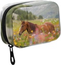 Fustylead lungo mane cavallo in fiore variopinto pallino organizzatore caso con cerniera 2 volte al giorno per la vitamina e supplemento, 7 giorni viaggio organizzatore medicina caso