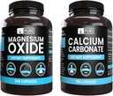 Ingredienti originali puro Carbonato di calcio e Magnesio Ossido Bundle, 365 capsule ogni, nessun filler, Alwasy Pure