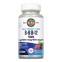 KAL Vitamina B-6, B-12 & Folic Acid Supplemento, Salute del cuore, Energy & Red Blood Cell Support*, con vitamina B12 Methylcobalamin & Folate, Natural Berry Flavor, 60 Servings, 60 ActivMelt Micro Tablets