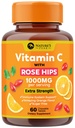 Vitamina C 1000mg Chewable Supplement - Supporto Immune Extra Resistenza Vitamina C Integratore alimentare con HIPS Rose, Supporto Antiossidante VitaminC della natura, Naturale, Vegan, Arance Flavor - 60 compresse