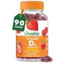 Vitamina vitale D3 10000IU | Grandi Tasting Bone Forza Integratori | Vitamina D3 Gummies per Bone Salute | Vitamina D Gummies per Adulti, Uomini, Donne | 90 Gummies