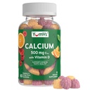 YumVs Calcium 500mg con vitamina D3 - Raspberry & Orange Flavor Calcium Vitamin D Gummies, Chewable Calcium Supplement per bambini e adulti, Vitamina D Calcium Gummies, Kosher Halal Gluten Free (60 Conte)