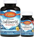 Carlson Laboratories Cod Liver Oil Gems - Limone leggero 1000 Milligrammi 150+30 Sgels