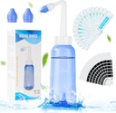 URAQT Neti Pot, Nasal Rinse Kit Lavaggio a naso, 300ml Sinus Rinse Bottiglia con 20 Nasal Wash Salt Packets e 10 Termometro Sticker, Pressione Rinse Irrigazione nasale per Adulto e Kid BPA Free