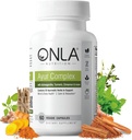 ONLA Vegan Ayurveda Integratori di erbe (20-in-1 capsule di erbe) - Integratori di curcuma con Ashwagandha, Cinnamon, Triphala, Brahmi - Ingredienti naturali, Integratori di energia vegetale (60 Cap)