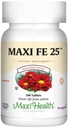 Maxi Salute Ferro da stiro Supplemento per le donne e gli uomini - Gentle Iron 25 mg per lo Stomach - Non costipating* Pillole - Kosher - Non OGM - Vegetariano (100 compresse)