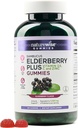 NatureWise Sambucus Elderberry Gummies - Integratore di Supporto Immune per Bambini Età 4+ & Adulti con Vitamina C, D3, Zinco - Anziani Equivalente a 3520mg - Vegan, Non-GMO - 180 Count[90-Day Supply]