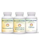Dr Clark Store Intestine Supporto & Cleanse Kit - con Freeze-Dried Green Walnut Hulls, Wormwood e Cloves-Helps Mantenere Optimum Intestinal Funzione - Capsule Vegetariani