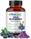 Estratto di mirtillo selvatico di fineLand 10:1, 6.000 mg di resistenza, 120 capsule vegane, ricco di flavonoidi e antociani, supporto antiossidante per la salute del cervello e del cuore, alimentazione di 4 mesi, non OGM Made in USA