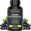 Trans Resveratrolo Supplemento 500mg Potent Anti Aging Formula, potente antiossidante per il cuore e la salute cellulare, Brain Booster Integratori con Bioperine, 60 Vegan Caps