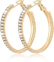 Grande grande 925 Sterling Silver Hoop Orecchini per le donne Pave Crystal 14k placcato oro Hoops Orecchini per le donne sottile scintillante Cubic Zirconia Dichiarazione Strass gioielli non Tarnish soluzioni anallergiche