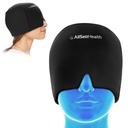Migraine Relief Cap Ice Head Wrap e Hat | Hot/Cold Gel Pack con Face and Eye Mask Compress for Headache Relief - Nero