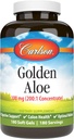 Carlson - Golden Aloe, 100 mg (200:1 Concentrate), Digestive Support & Colon Health, Wellness ottimale, 180 Softgels