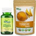 ORGANIC ZING Spirulina Chlorella- 30Cap & polvere di curcuma- 227g