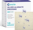 Conkote Silver Alginate Wound Dressing Pads 2” x 2”, 10 Pack, Patch Ag non-Stick Padding, Altamente assorbente per pressione Ulcer, Sore del letto e piede diabetico Ulcer