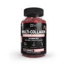 Multi Collagen Peptide Gummies (1, 2, 3, 5 & 10) + Vitamina C + Biotina + Acido Ialuronico | Supporta capelli sani, pelle e unghie | Non OGM e senza glutine | Natural Peach Flavor | 60 Gummies